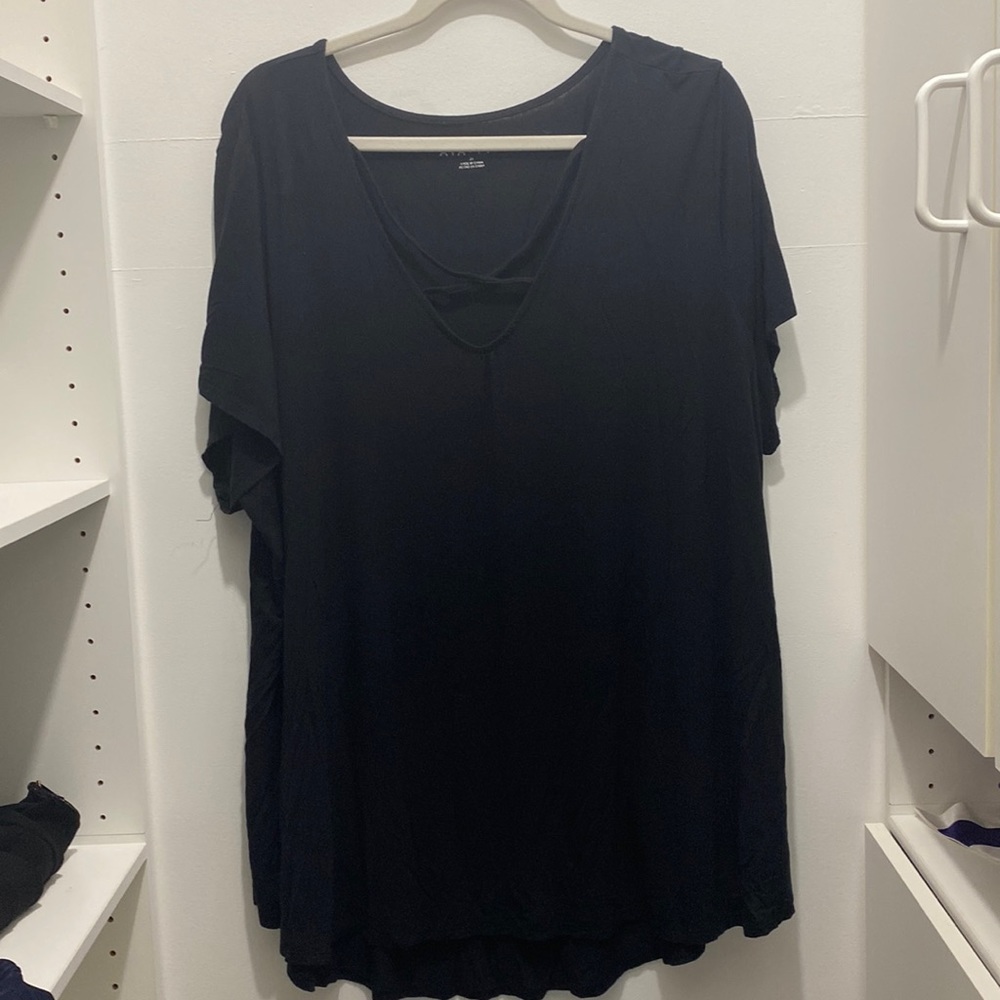 Ava and Viv Black Criss Cross strap top
